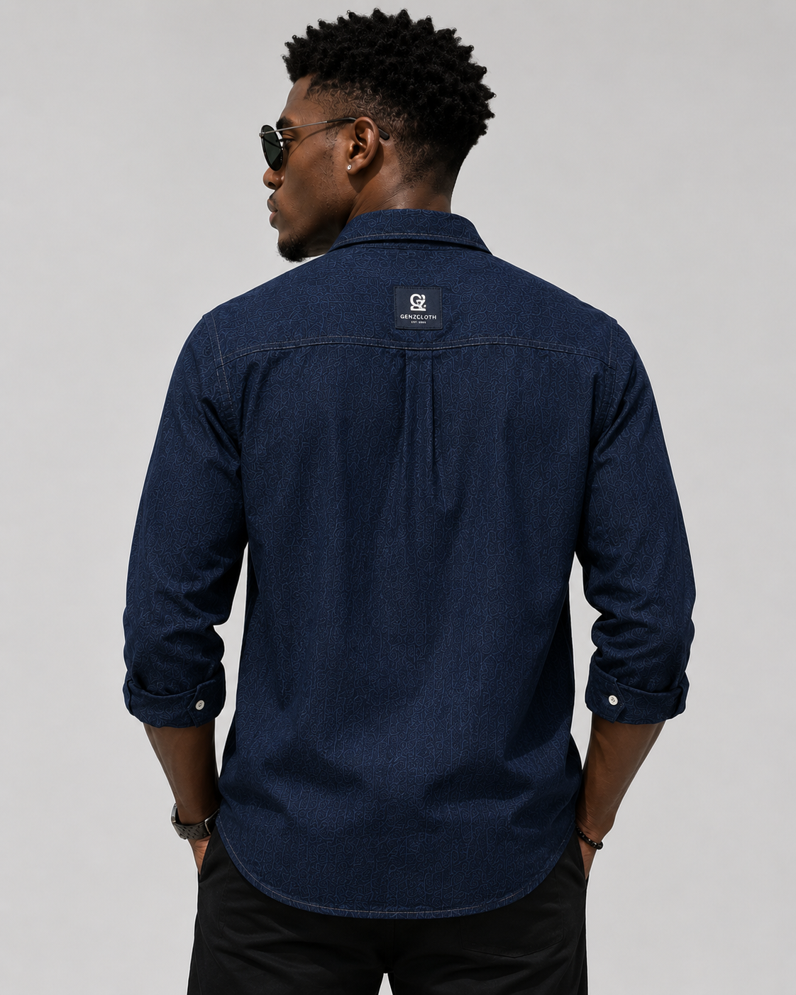 Premium Indigo Denim Shirt with Contrast Stitching⁠