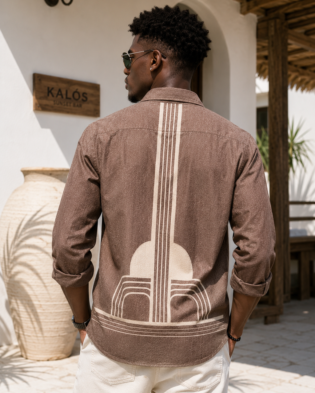 Premium Brown Abstract Printed Casual Shirt⁠