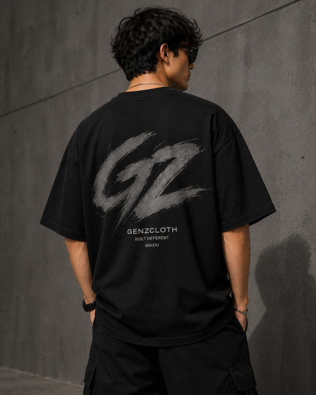 Men's Black Oversized Graphic T-Shirt - GZ Edition⁠